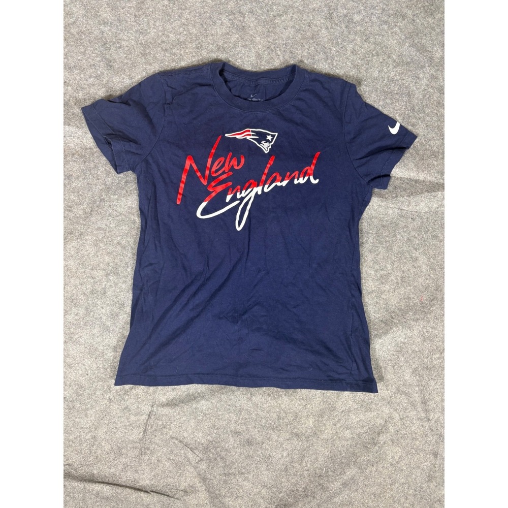 Nike Mens New England Patriots Short Sleeve Tee Shirt Navy Blue NFL Football S